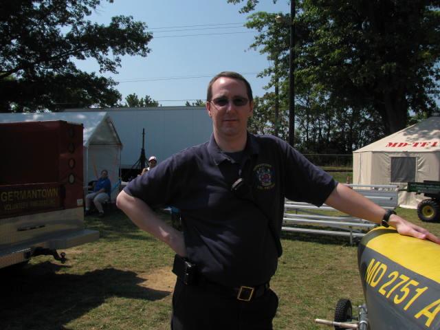 Master Firefighter Scott &quot;Heywood&quot; Lindberg hangs out to help the citizens in the Fire & Rescue Area